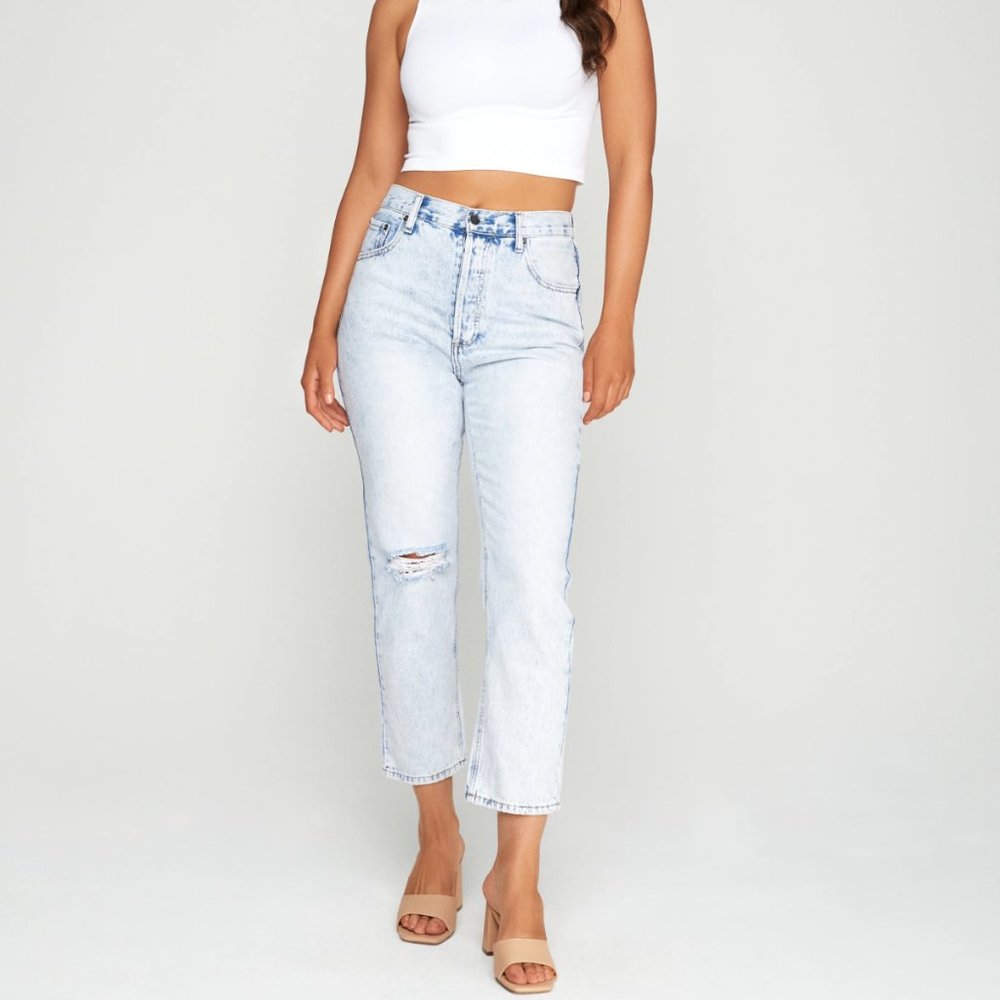 On Twelfth Denim//Best Seller// The Lennon Distressed High Rise Denim